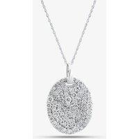 T.H.Baker Women's 9ct White Gold 1.00ct Pendant Necklace LGP45518-100 (WG) in Silver | Size: 18 inches