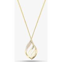 T.H.Baker Women's 9ct Yellow Gold Cubic Zirconia Set Open Work Pendant Necklace GPD137