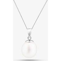 T.H.Baker Women's 9ct White Gold Freshwater Pearl Pendant Necklace PNZ70057WG in Silver