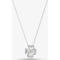 T.H.Baker Women's 9ct White Gold 0.08ct Diamond Clover Pendant THN46884-08SF in Silver