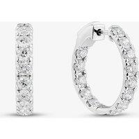 T.H.Baker Women's 9ct White Gold 2.00ct Diamond Hoop Earrings LGE48750-200 (WG)(CERT) in Silver