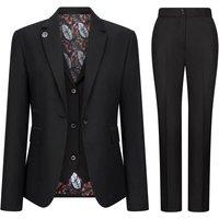 TruClothing Women's 3 Piece Suit Plain Tailored Fit Business Formal Dress in Black | Size: 20