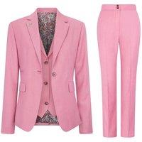 TruClothing Women's 3 Piece Suit Plain Tailored Fit Business Formal Dress in Pink | Size: 12