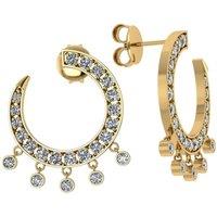 Cervin Blanc Women's Curve Diamond Earrings in Yellow Gold