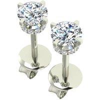 Cervin Blanc Women's 0.57ct Solitaire Diamond Earrings in 18ct White Gold in Silver