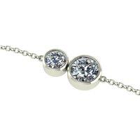 Cervin Blanc Women's Classic Diamond You & Me Bracelet in 18ct White Gold in Silver