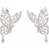 Cervin Blanc Women's 0.50ct Butterfly Diamond Earrings in 18K White Gold in Silver