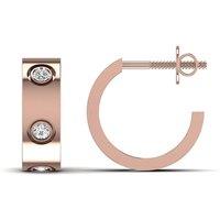 Cervin Blanc Women's You & Me Half Hoop Diamond Earrings in 18ct Rose Gold