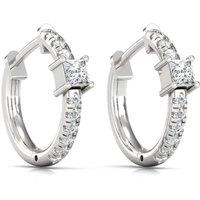 Cervin Blanc Women's 0.40ct Diamond Hoop Earrings in White Gold in Silver