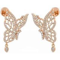 Cervin Blanc Women's Butterfly Diamond Earrings 18ct in Gold Half Carat in Rose Gold