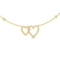 Cervin Blanc Women's 0.85ct Twin Heart Diamond Necklace 18ct Yellow Gold - Seen in Chelsea