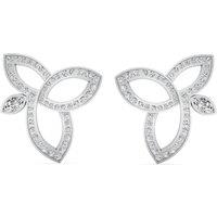 Cervin Blanc Women's 0.56ct Lotus Diamond Earrings in White Gold in Silver