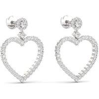 Cervin Blanc Women's 0.85ct Twin Heart Diamond Earrings in White Gold in Silver