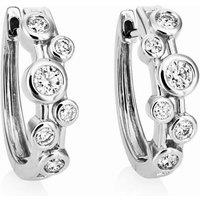 Cervin Blanc Women's 0.50ct Diamond Bubble Hoop Earrings in White Gold in Silver