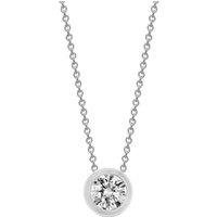 Cervin Blanc Women's 18ct White Gold 0.25ct Threaded Rub-Over Solitaire Necklace in Silver