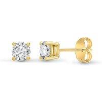 Cervin Blanc Women's 18ct Yellow Gold 1ct Claw-Set Diamond Earrings