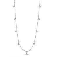 Cervin Blanc Women's Diamond By-the-Inch Rub-Over Necklace in 18ct White Gold in Silver