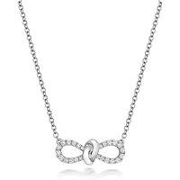 Cervin Blanc Women's Diamond Bow Ribbon Necklace in 18ct White Gold in Silver