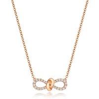 Cervin Blanc Women's Diamond Bow Ribbon Necklace in 18ct Rose Gold