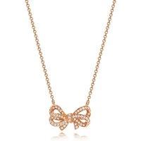Cervin Blanc Women's Diamond Bow Necklace in 18ct Rose Gold