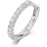 Cervin Blanc Women's 10mm Diamond Cartilage Hoop in 18ct White Gold in Silver