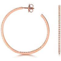 Cervin Blanc Women's Diamond Large Hoop Earrings in 18ct Rose Gold