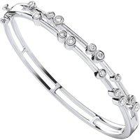 Cervin Blanc Women's 18ct White Gold 1ct Diamond Bubble Bangle in Silver