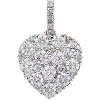 Cervin Blanc Women's 18ct White Gold 1ctw Brilliant-Cut Grain-Set Heart Pendant in Silver