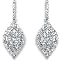 Cervin Blanc Women's 18ct White Gold 0.50ct Diamond Drop Earrings in Silver