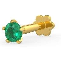 Cervin Blanc Women's Deep Green Emerald Nose Stud in Yellow Gold