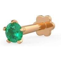 Cervin Blanc Women's Deep Green Emerald Nose Stud in 18K Rose Gold
