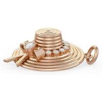 Cervin Blanc Women's 18ct Rose Gold Diamond Hat Charm Pendant - Jane Austen Homage