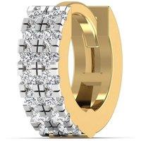 Cervin Blanc Women's 6mm 18ct Yellow Gold Double-Row Diamond Cartilage Hoop