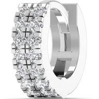 Cervin Blanc Women's 6mm 18ct White Gold Double-Row Diamond Cartilage Hoop in Silver