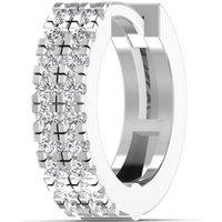 Cervin Blanc Women's 8mm 18ct White Gold Double-Row Diamond Cartilage Hoop Piercing in Silver
