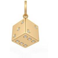 Cervin Blanc Women's 18ct Yellow Gold Diamond Dice Pendant Charm - Jane Austen Collection