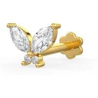 Cervin Blanc Women's 18K Yellow Gold Marquise Diamond Butterfly Nose Stud