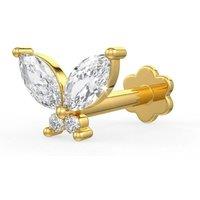 Cervin Blanc Women's 18ct Yellow Gold Marquise-Cut Diamond Butterfly Cartilage Stud