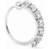 Cervin Blanc Women's 0.28ct Eternity Diamond Nose Hoop with Secure Clicker Design in Silver