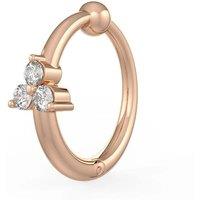 Cervin Blanc Women's Trilogy Diamond Nose Hoop in 18K Rose Gold Clicker Design