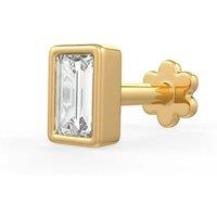 Cervin Blanc Women's Baguette Diamond Nose Pin in 18K Yellow Gold