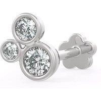 Cervin Blanc Women's Icy Diamond Bubble Nose Stud in 18K White Gold in Silver