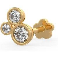 Cervin Blanc Women's 18ct Yellow Gold 0.20ct Diamond Cartilage Bubble Stud Screwback