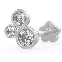 Cervin Blanc Women's 18ct White Gold 0.20ct Diamond Cartilage Bubble Stud Screwback in Silver
