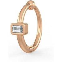 Cervin Blanc Women's Modern Baguette Diamond Nose Hoop in 18K Rose Gold
