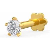 Cervin Blanc Women's Minimalist Solitaire Nose Stud in 18K Yellow Gold