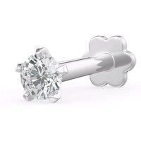 Cervin Blanc Women's Solitaire Diamond Nose Stud in 18K White Gold in Silver