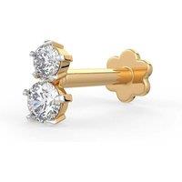 Cervin Blanc Women's 0.10ct Twin Diamond Toi et Moi Nose Pin in 18ct Yellow Gold Screwback