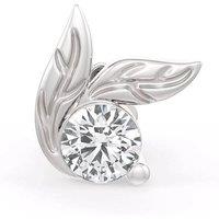 Cervin Blanc Women's 0.08ct Diamond Leaf Nose Stud in 18ct White Gold Screwback Pin in Silver