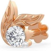 Cervin Blanc Women's 0.08ct Diamond Leaf Nose Stud in 18ct Rose Gold Screwback Pin